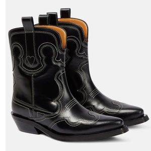 Ganni Embroidered Western boot